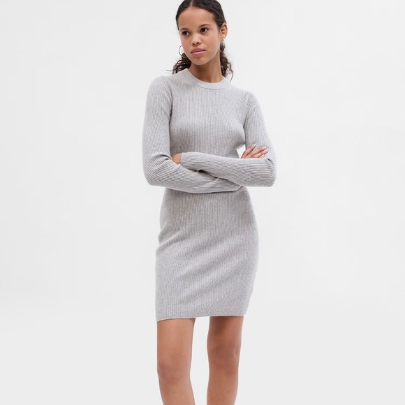 Gap CashSoft Rib Mini Sweater Dress in Brown - Picture 6 of 6